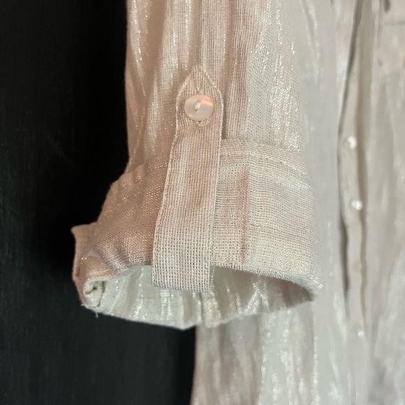 Hannah Artwear silver metallic button down blouse - Picture 5 of 8